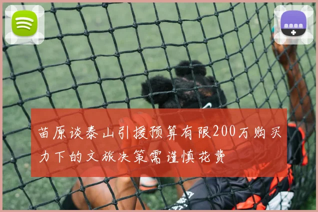 苗原谈泰山引援预算有限200万购买力下的文旅决策需谨慎花费